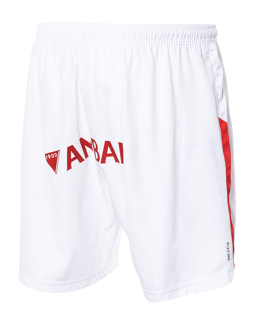 SD Huesca Away Kit Shorts 2023 2024 White Red Gold Metallic
