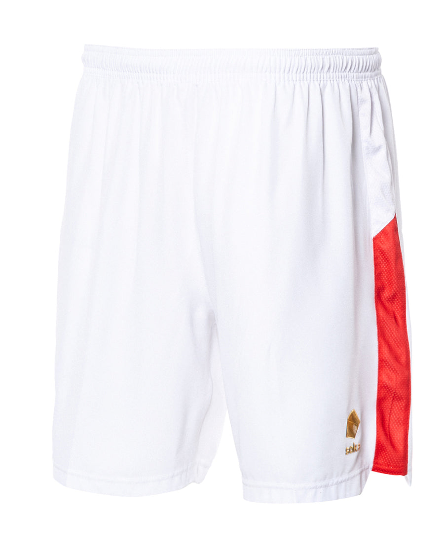 SD Huesca Away Kit Shorts 2023 2024 White Red Gold Metallic