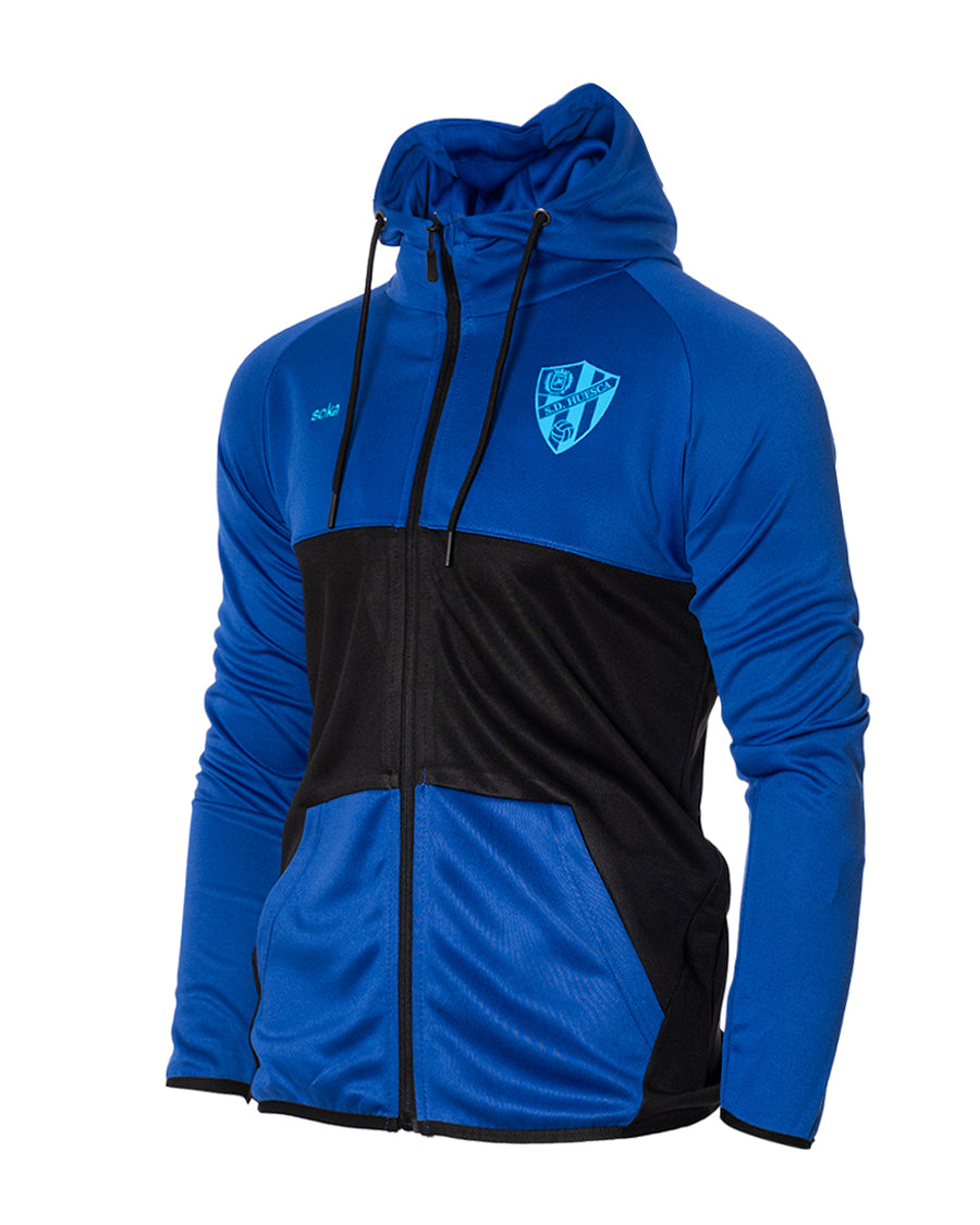 Kids SD Huesca Fanswear Jacket 2023 2024 Blue Black